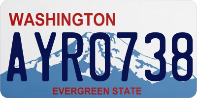WA license plate AYR0738