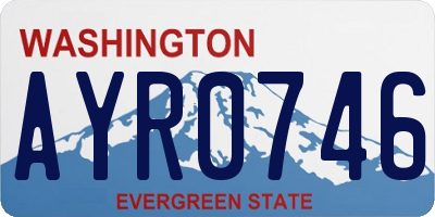 WA license plate AYR0746