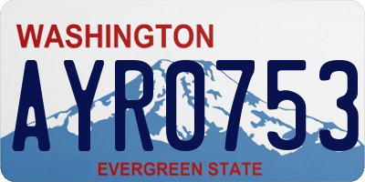 WA license plate AYR0753