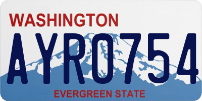 WA license plate AYR0754