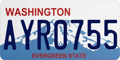 WA license plate AYR0755