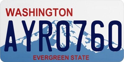 WA license plate AYR0760