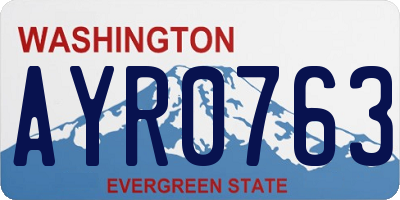 WA license plate AYR0763
