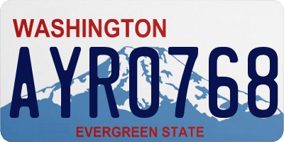 WA license plate AYR0768