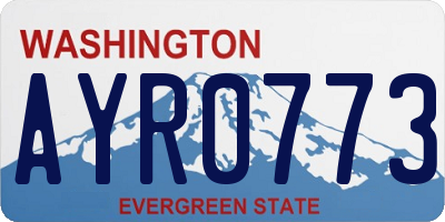 WA license plate AYR0773