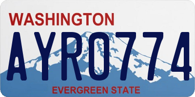 WA license plate AYR0774