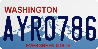 WA license plate AYR0786