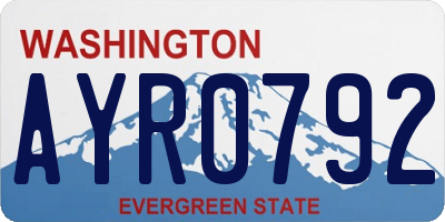 WA license plate AYR0792