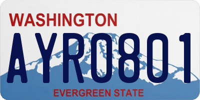 WA license plate AYR0801