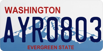 WA license plate AYR0803