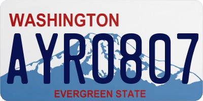 WA license plate AYR0807