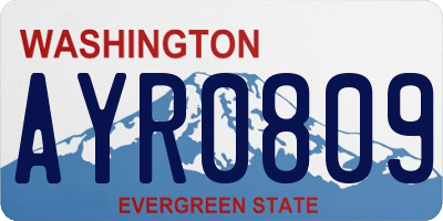 WA license plate AYR0809