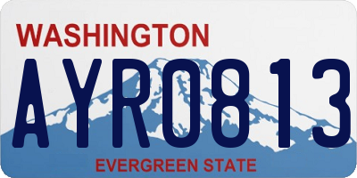 WA license plate AYR0813