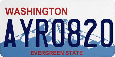 WA license plate AYR0820