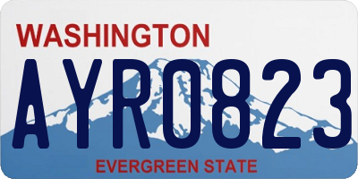 WA license plate AYR0823