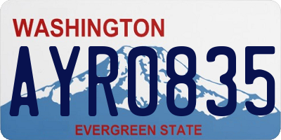 WA license plate AYR0835