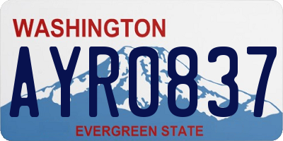 WA license plate AYR0837