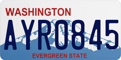 WA license plate AYR0845