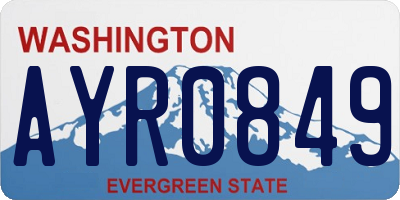 WA license plate AYR0849