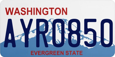 WA license plate AYR0850