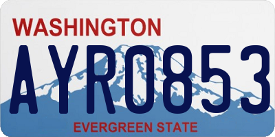 WA license plate AYR0853