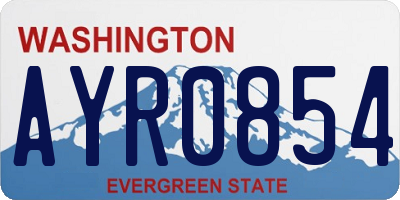 WA license plate AYR0854