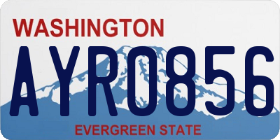 WA license plate AYR0856