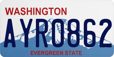 WA license plate AYR0862