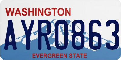 WA license plate AYR0863