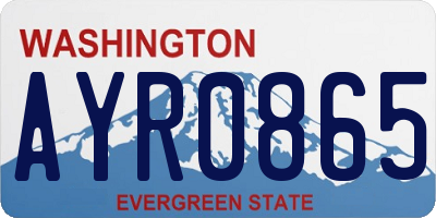 WA license plate AYR0865