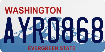 WA license plate AYR0868