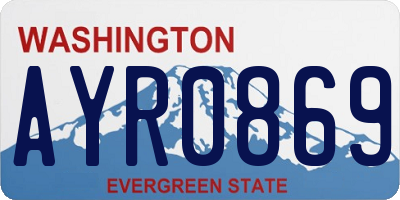 WA license plate AYR0869