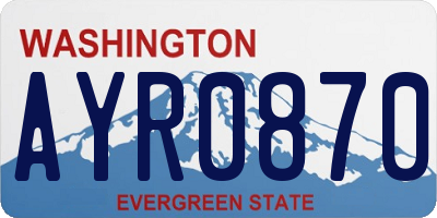 WA license plate AYR0870