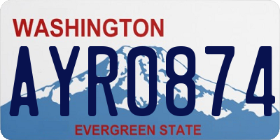 WA license plate AYR0874