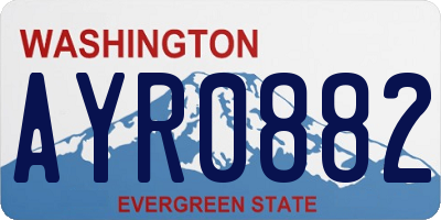 WA license plate AYR0882