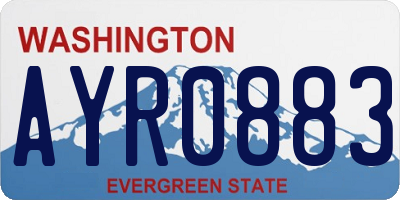 WA license plate AYR0883