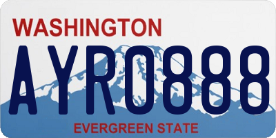 WA license plate AYR0888