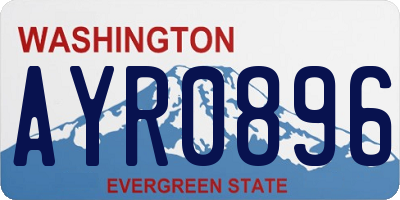 WA license plate AYR0896