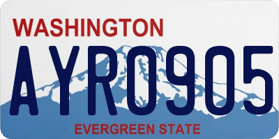 WA license plate AYR0905