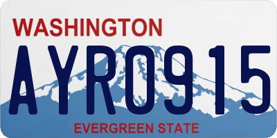WA license plate AYR0915