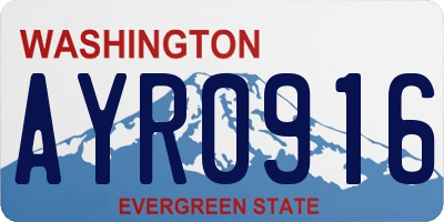WA license plate AYR0916