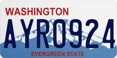 WA license plate AYR0924