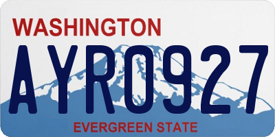 WA license plate AYR0927