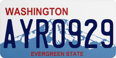 WA license plate AYR0929