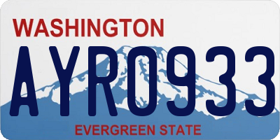 WA license plate AYR0933