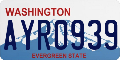 WA license plate AYR0939