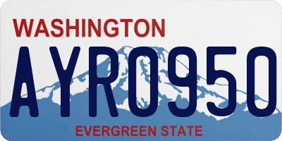 WA license plate AYR0950