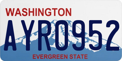 WA license plate AYR0952