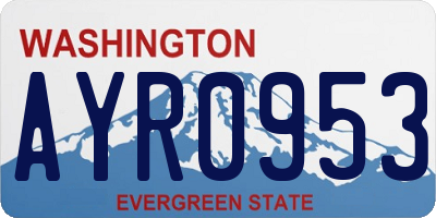 WA license plate AYR0953
