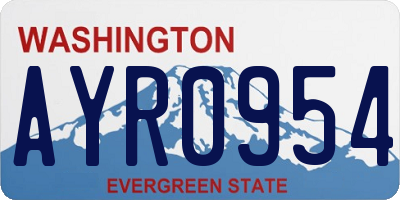 WA license plate AYR0954